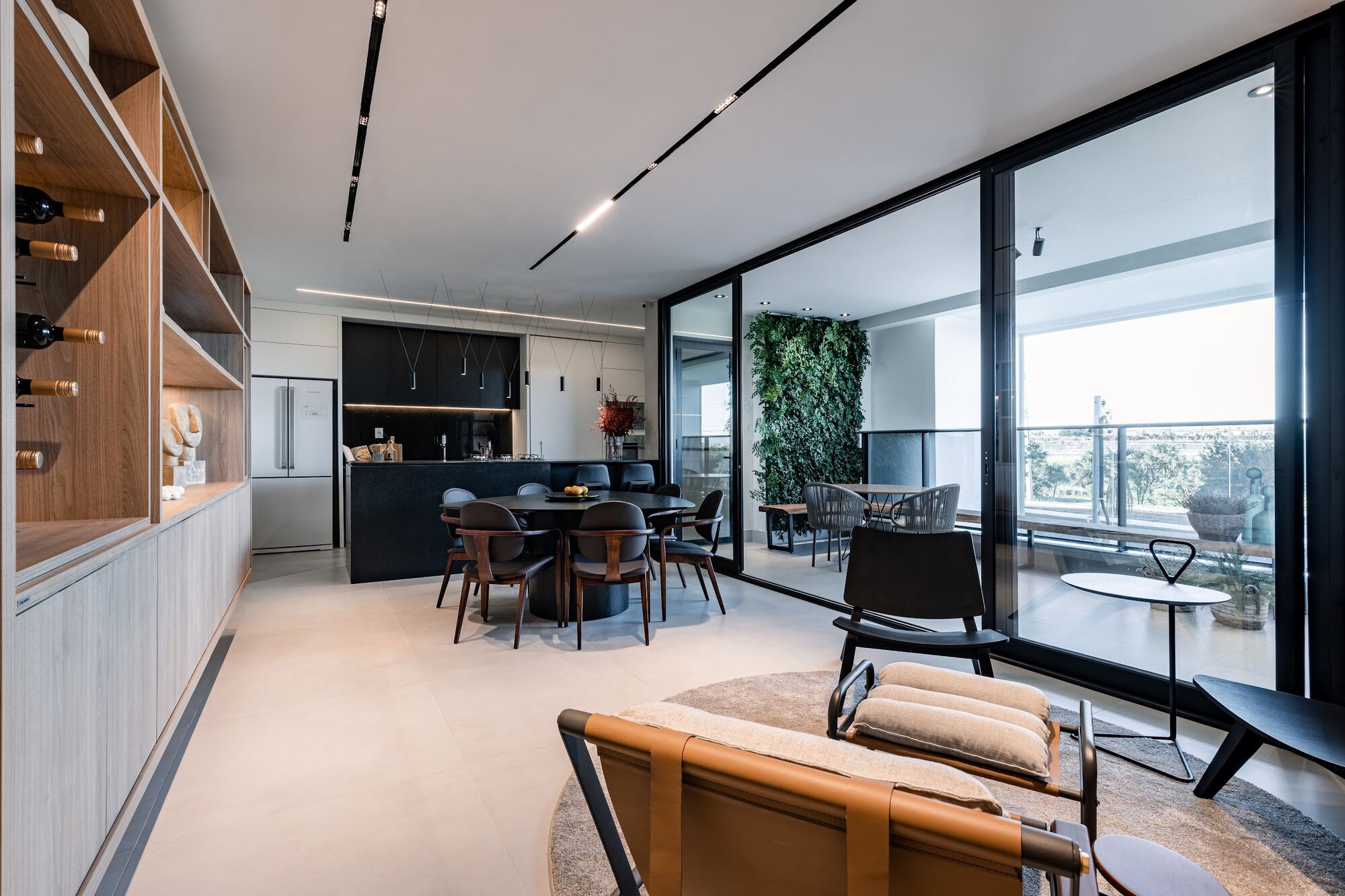 Living do decorado de 225 m² do Duo